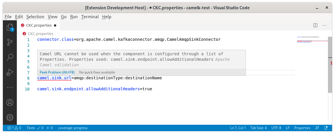 diagnostic for list of properties and url property notation